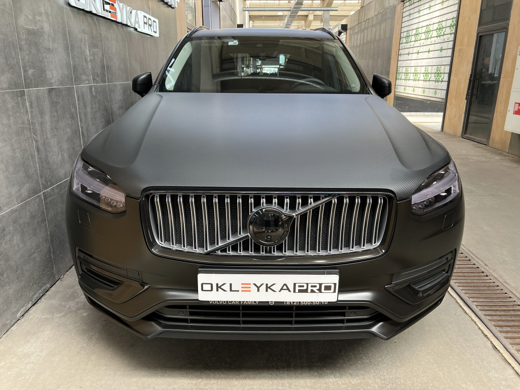 Volvo XC90 оклейка 🚗 в черный матовый винил и текстурную пленку. Пример.