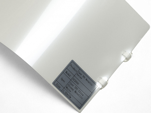 Полиуретановая пленка PPF Colors Glossy Metallic White (белый металлик), глянцевая, UC2000, 1,52×15 м